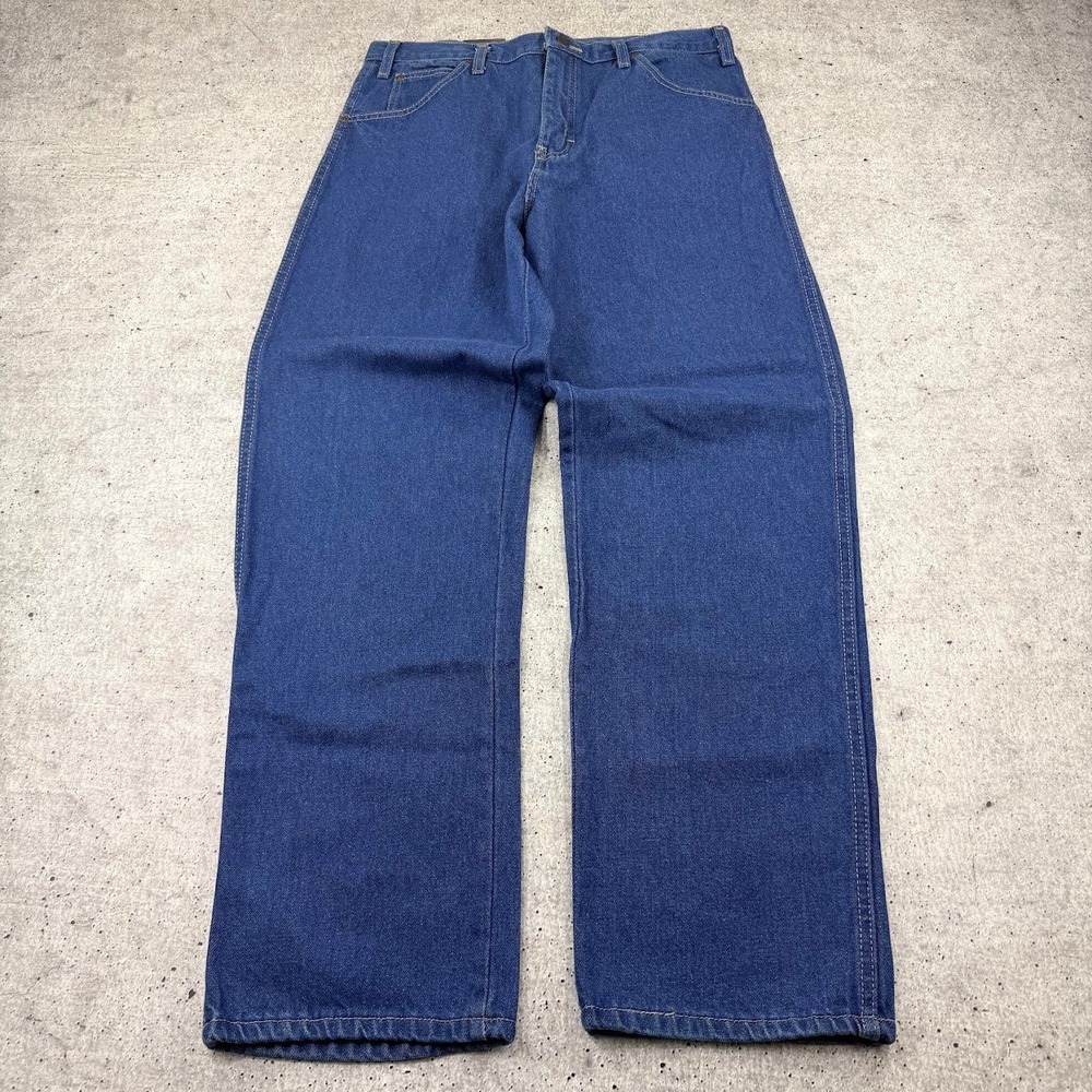 Dickies Relaxed Straight Leg Heavyweight Work Denim Jeans Indigo Blue 34x32 NWT